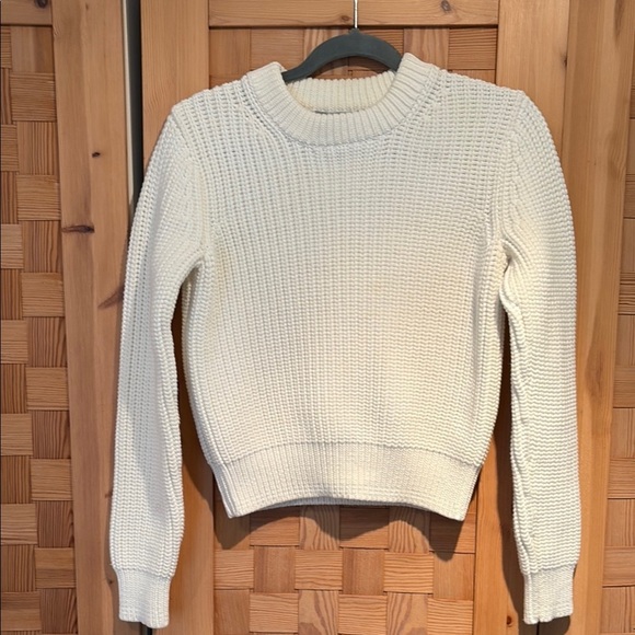 T Alexander Wang Chunky Cotton Rib Knit Cropped Sweater S - Picture 1 of 8